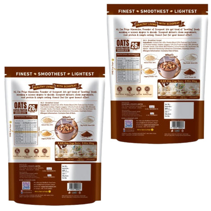 Scoopeat Assorted Oats pack of 2  - 26g Super High Protein Chocolate Oats 400gm