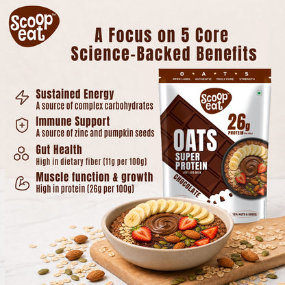 Scoopeat Assorted Oats pack of 2  - 26g Super High Protein Chocolate Oats 400gm