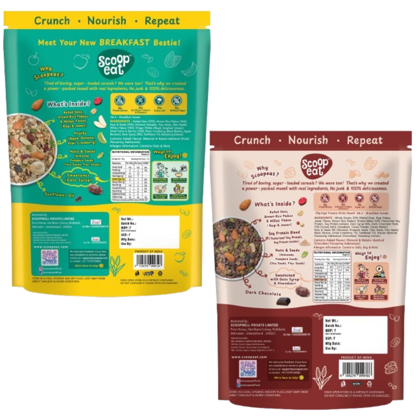 Scoopeat Assorted Muesli -  Fruit & Nut Muesli 400gm - 25gm High Protein Muesli- 400gm