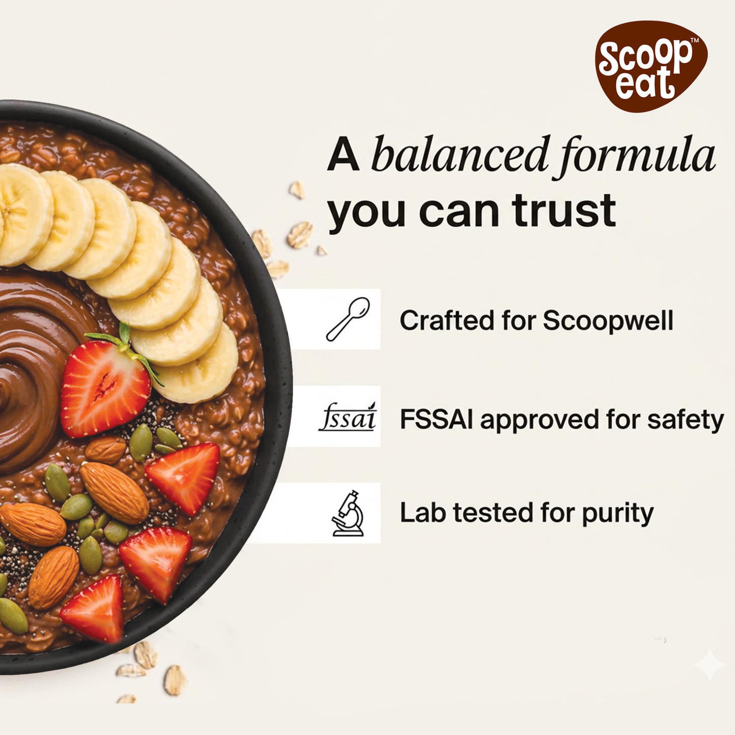 Scoopeat Assorted Combo of 2 - 26g Super High Protein Chocolate Oats + 26g Super High Protein Strawberry Oats