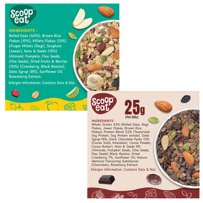 Scoopeat Assorted Muesli -  Fruit & Nut Muesli 400gm - 25gm High Protein Muesli- 400gm