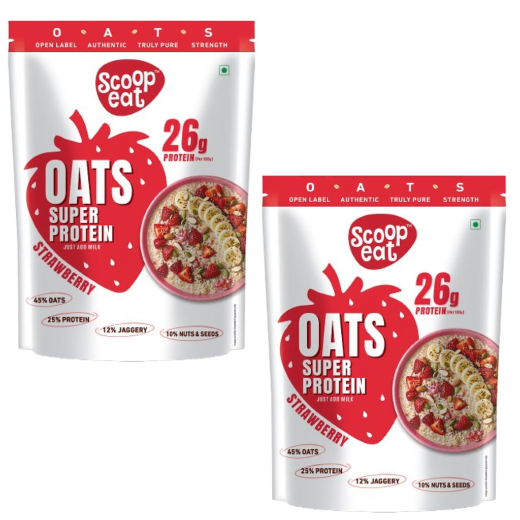 Scoopeat Assorted Oats pack of 2 - 26g Super High Protein Strawberry Oats