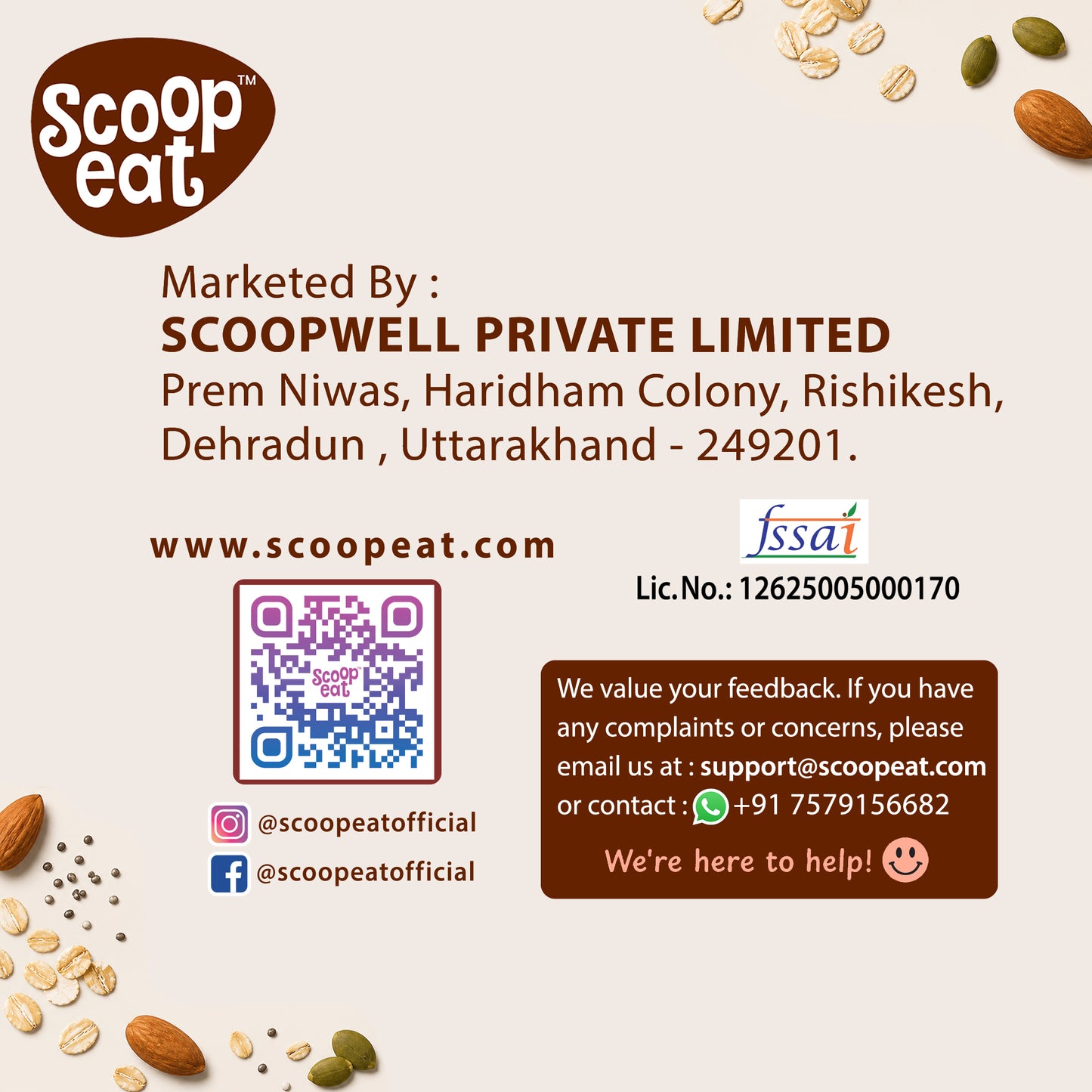 Scoopeat 26g Super High Protein Chocolate Oats 400gm