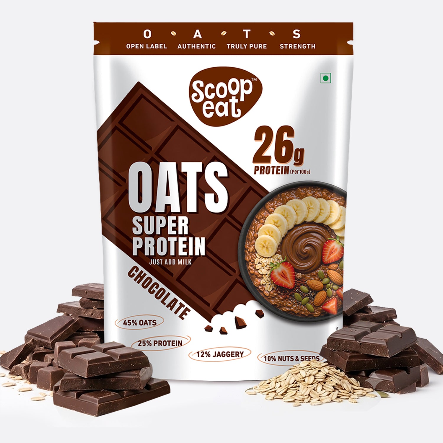 Scoopeat 26g Super High Protein Chocolate Oats 400gm
